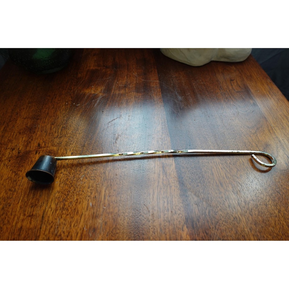 Vintage metal brass long‎ candle snuffer